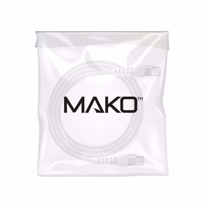 Picture of Mako Mako USB-C To USB-C Nylon Cable 60W USB 2.0 2M in White Bulk