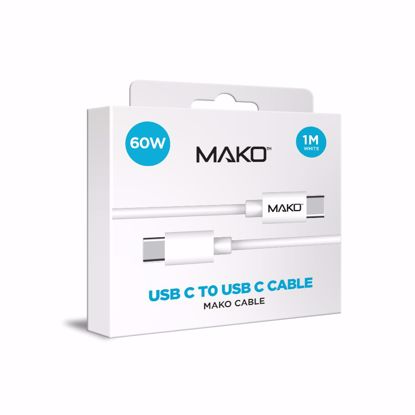 Picture of Mako Mako USB-C To USB-C Cable 60W USB 2.0 1M in White