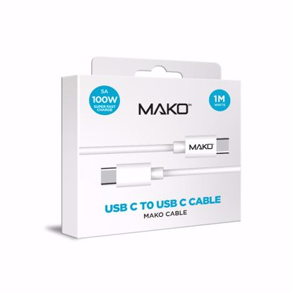 Picture of Mako Mako USB-C To USB-C Cable 100W USB 2.0 1M in White