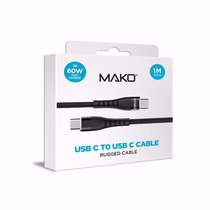 Picture of Mako Mako USB-C To USB-C Nylon Cable 60W USB 2.0 1M in Black