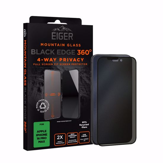 Picture of Eiger Eiger Mountain Black Privacy EDGE 360 Screen Protector for iPhone 16 Pro Max